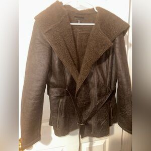 Attention Fleece Lined Hooded Belted Jacket